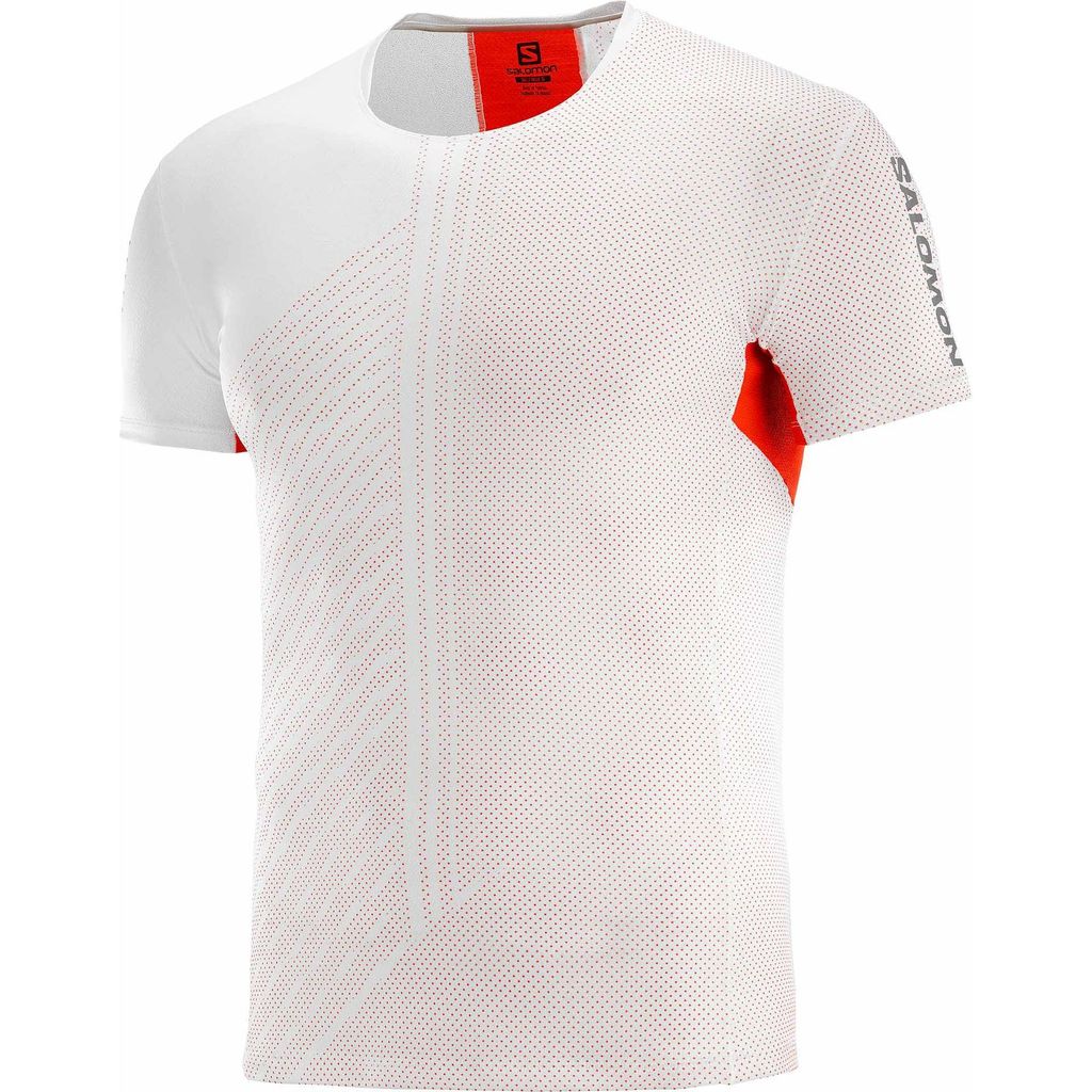 Salomon S-Lab Sense Tee White / Racing Red - T-Shirt Trail Running