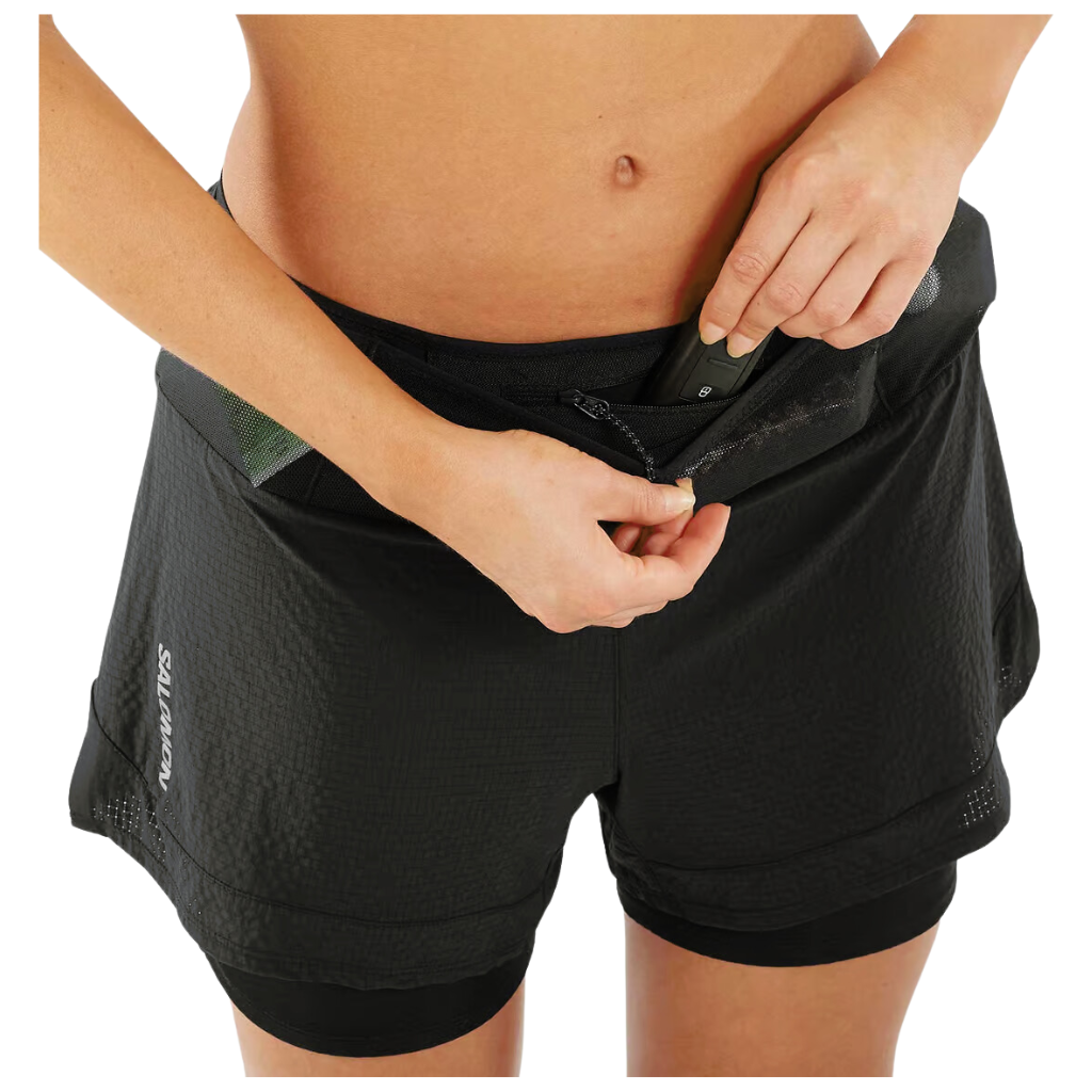 Salomon Sense Aero 2in1 Short Deep Black - Pantaloncini Trail Running Donna