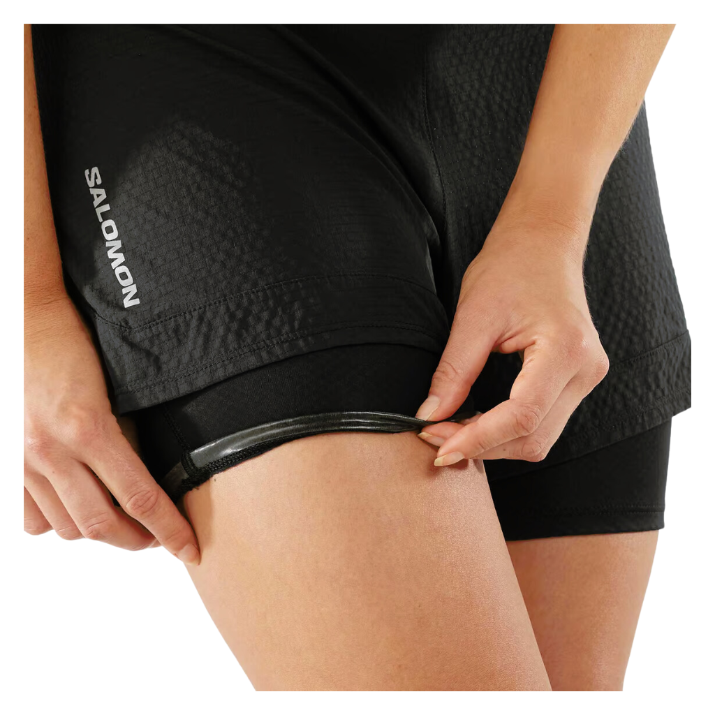 Salomon Sense Aero 2in1 Short Deep Black - Pantaloncini Trail Running Donna