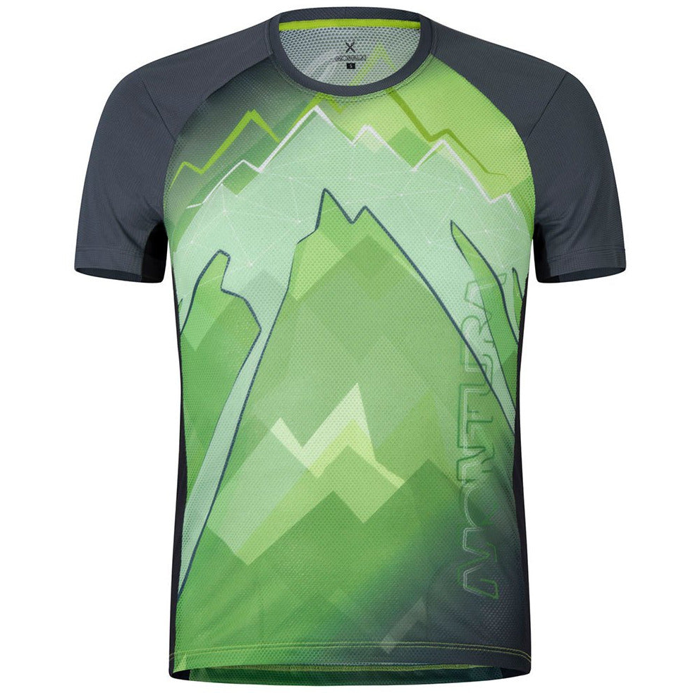Montura Flash T-Shirt Grey/Green - Maglia Running Uomo