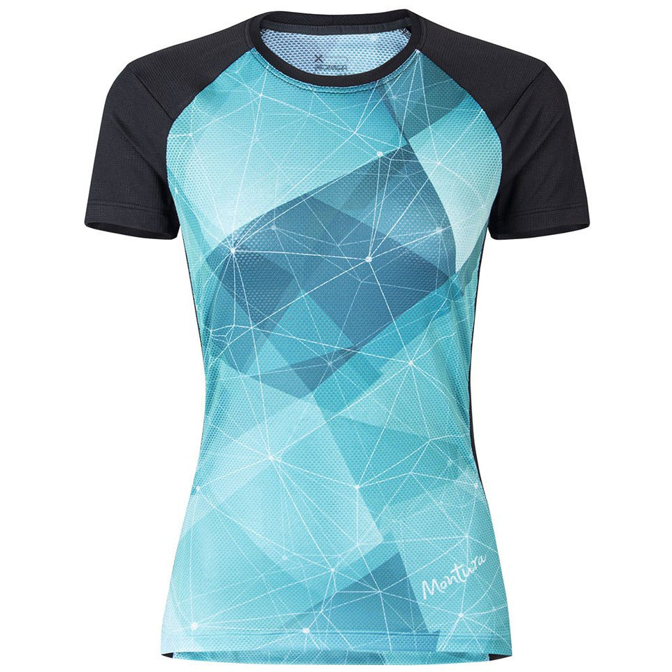 Montura Ghost T-Shirt Black/Light Blue - Maglia Running Donna
