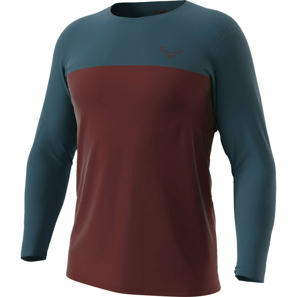 Dynafit Traverse S-Tech Long Sleeve Tee Syrah- T-Shirt Uomo Running - Mud and Snow