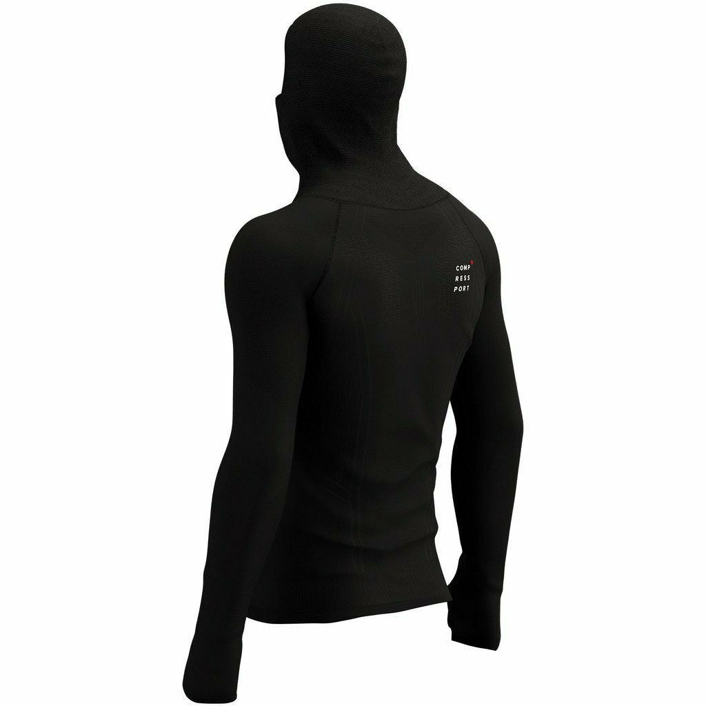 Compressport 3D Thermo Ultralight Racing Hoodie Black - Felpa Traspirante - Mud and Snow