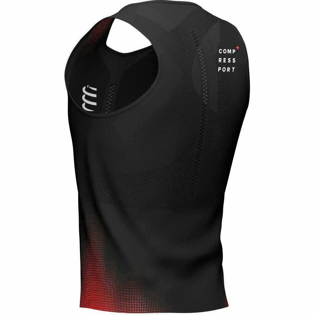 Compressport Pro Racing Singlet Black/Red - Canotta Running Uomo - Mud and Snow
