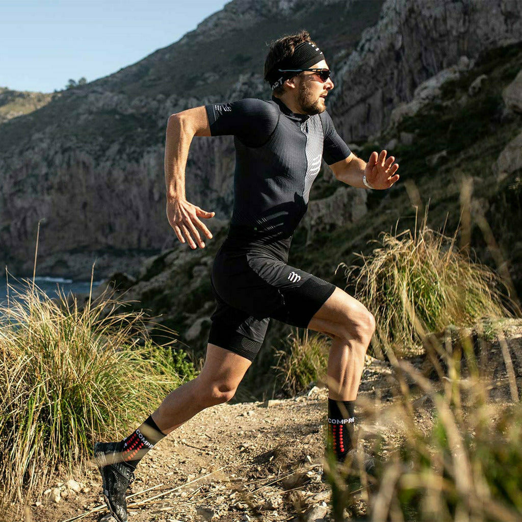 Compressport Trail 2 in 1 Short Black - Short Running Uomo - Mud and Snow