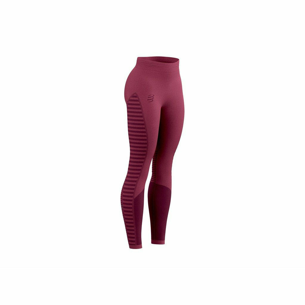 Compressport Winter Run Legging Amaranto - Pantaloni Running Donna - Mud and Snow