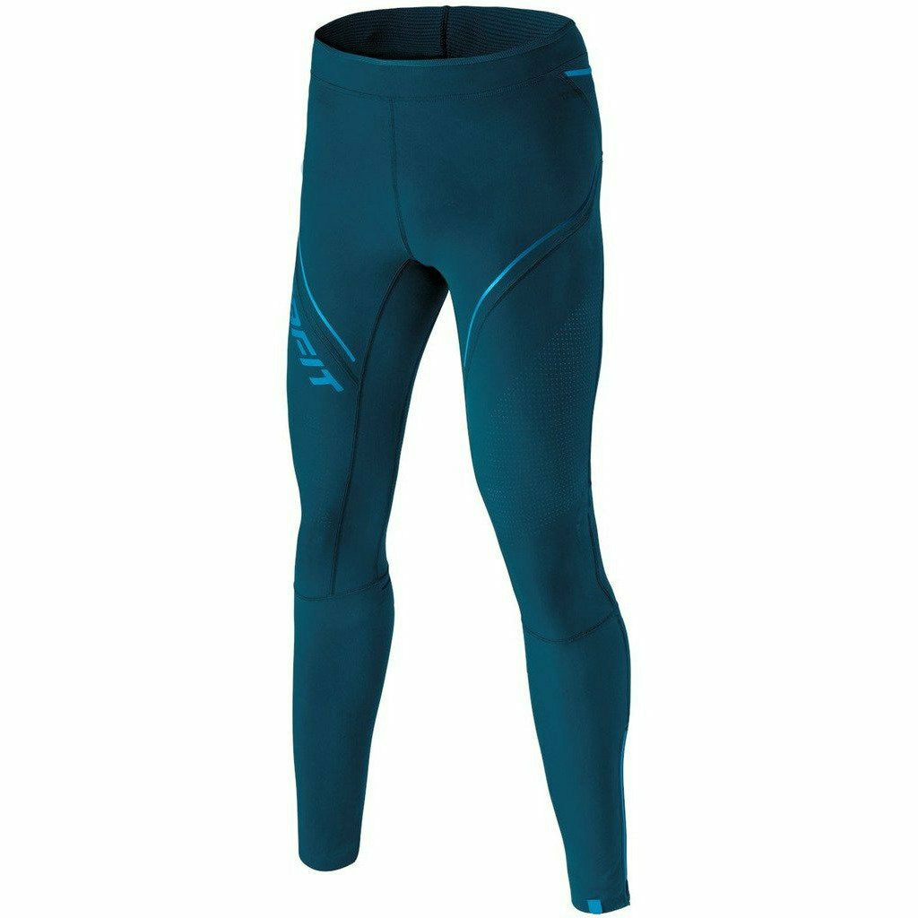 Dynafit Winter Running M Tights Petrol - Pantaloni Lunghi Running - Mud and Snow