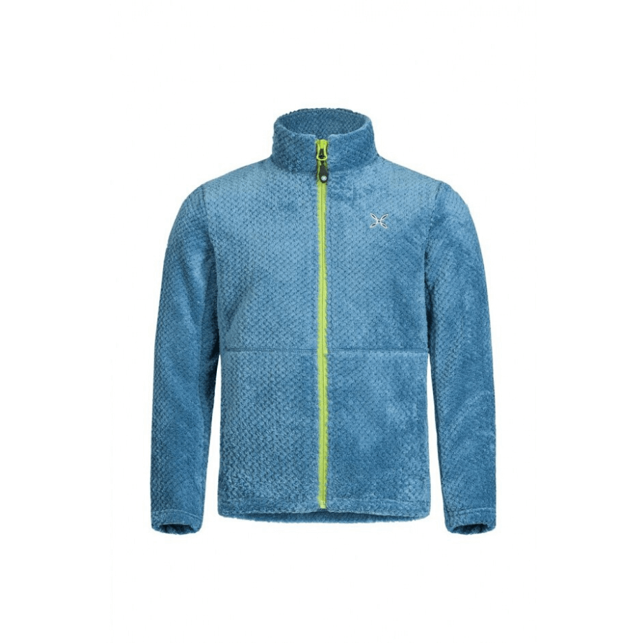 Montura Soft Pile Jacket Kids Blu Ottanio / Verde Acido - Mud and Snow