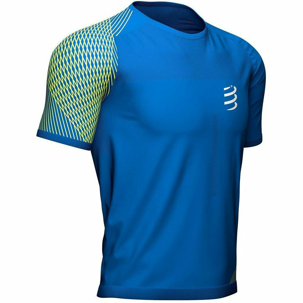 Compressport Performance SS TShirt Blue Lolite - Maglia Running Uomo - Mud and Snow