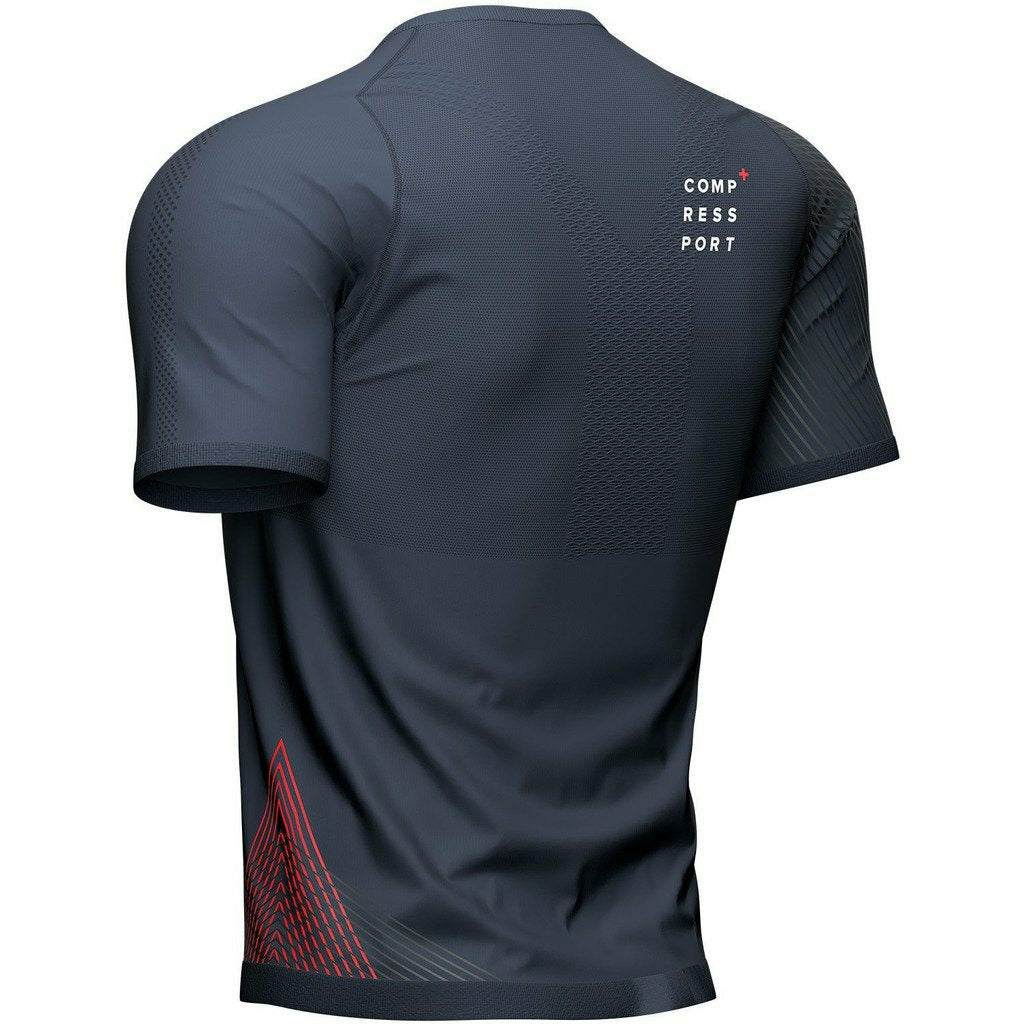 Compressport Performance SS T-Shirt Grey - Maglia Running Uomo - Mud and Snow