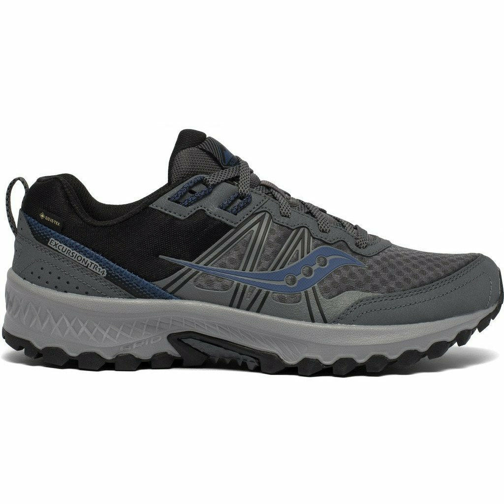 Saucony Excursion TR14 GTX Charcoal/ Storm - Scarpa Trail Running Uomo Impermeabile - Mud and Snow