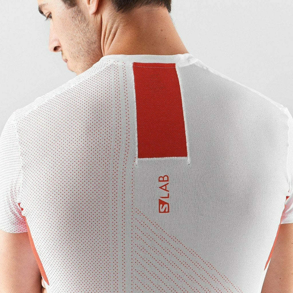 Salomon S-Lab Sense Tee White/Racing Red - Maglia Running - Mud and Snow