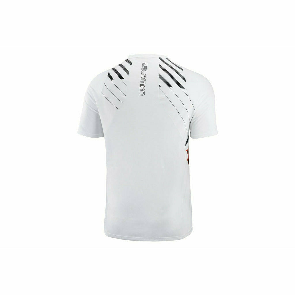 Salomon Sense Aero Tee White/Fiery Red - Maglia Running Uomo - Mud and Snow