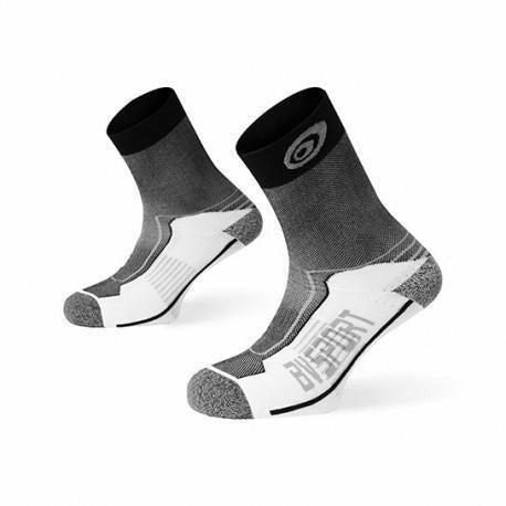 Bv Sport Calza Doppia Nero/Grigio - Calza Trail Running - Mud and Snow
