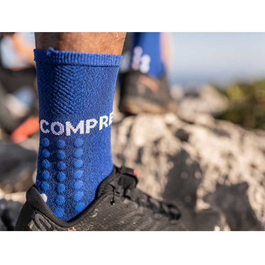 Compressport Ultra Trail Socks Blue Melange - Calze Running Compressive - Mud and Snow