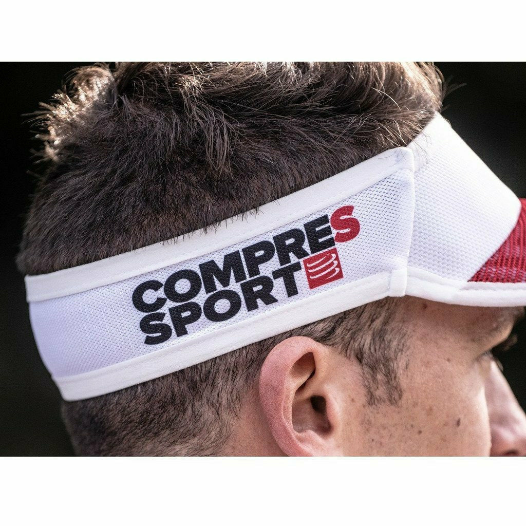 Compressport Spiderweb Ultralight Visor Red/White - Visiera Running - Mud and Snow