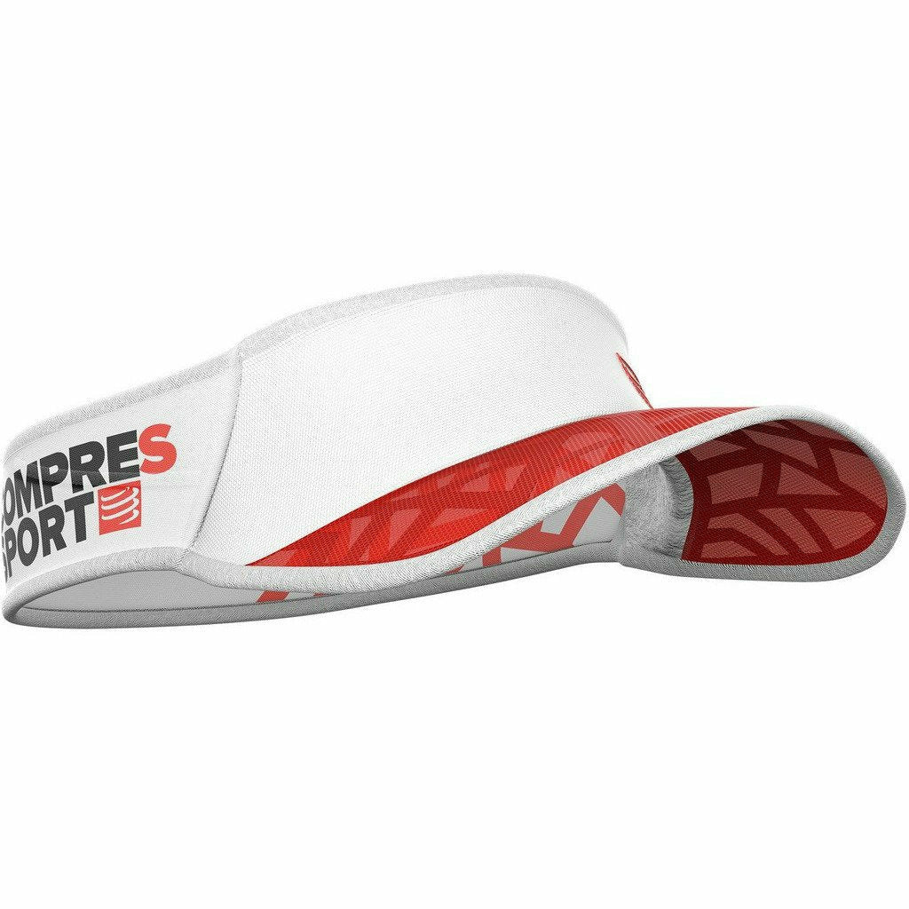 Compressport Spiderweb Ultralight Visor Red/White - Visiera Running - Mud and Snow