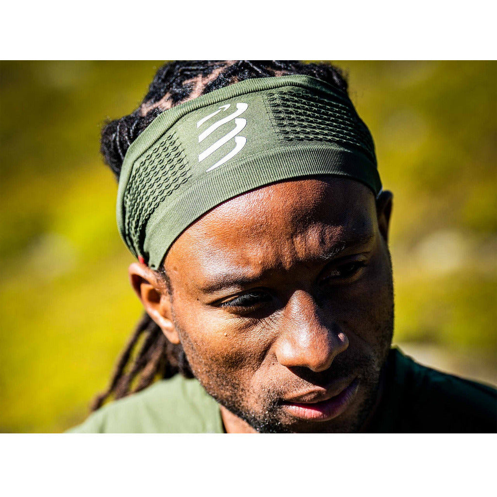 Compressport Headband On/Off Green- Fascia Running - Mud and Snow