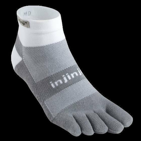 Injinji Run Midweight Mini-Crew Xtralife White/Gray - Calza Corta Trail - Mud and Snow