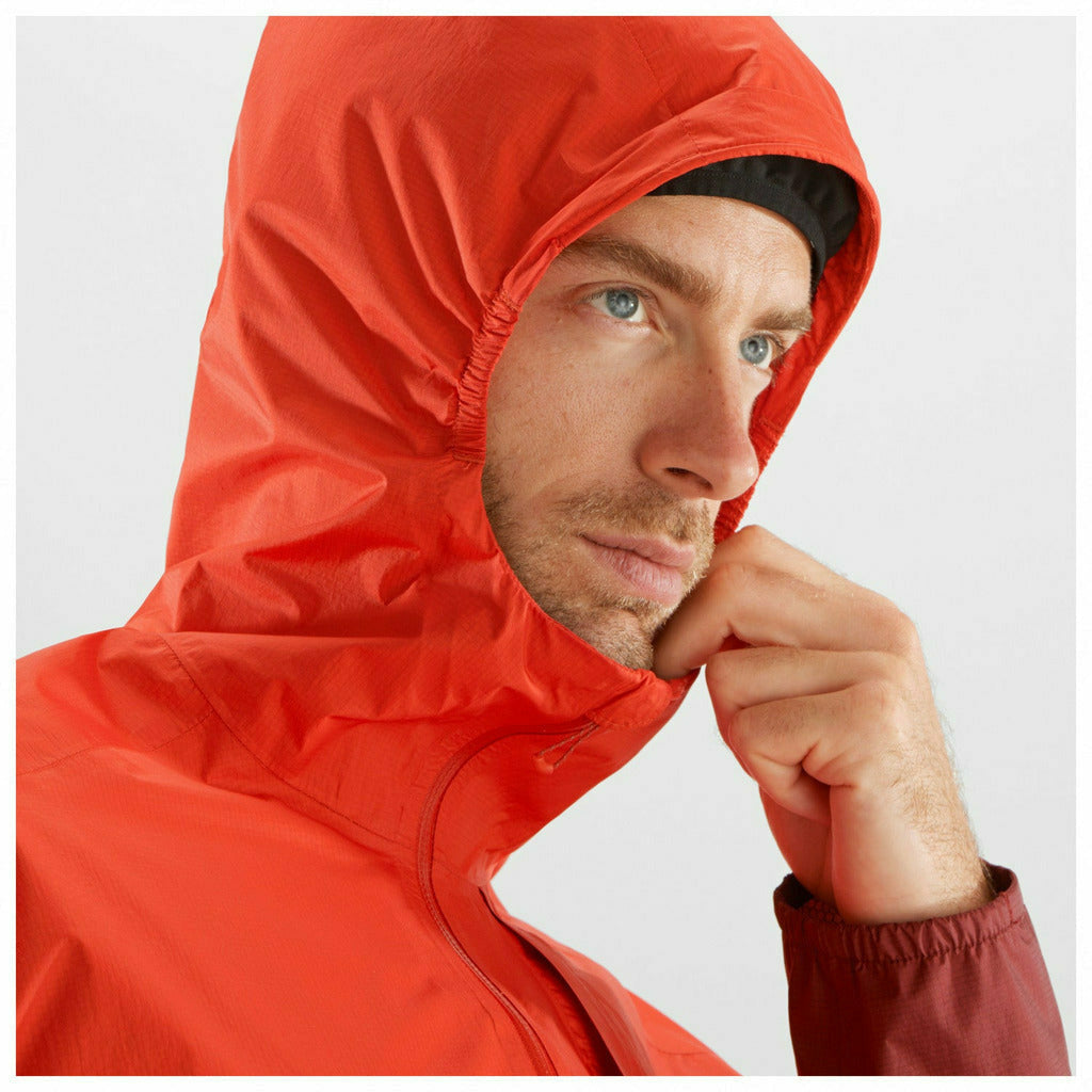 Salomon Bonatti WP Jacket Fiery Red- Giacca Running Impermeabile - Mud and Snow