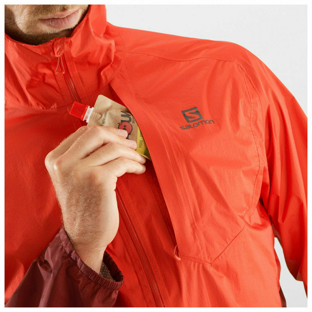 Salomon Bonatti WP Jacket Fiery Red- Giacca Running Impermeabile - Mud and Snow