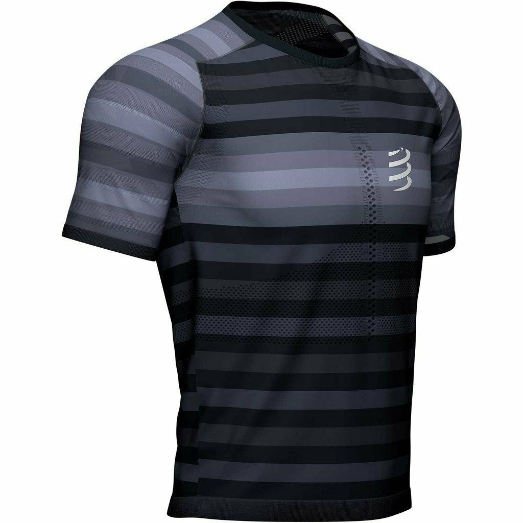 Compressport Racing Shirt Black - Maglia Running Uomo - Mud and Snow