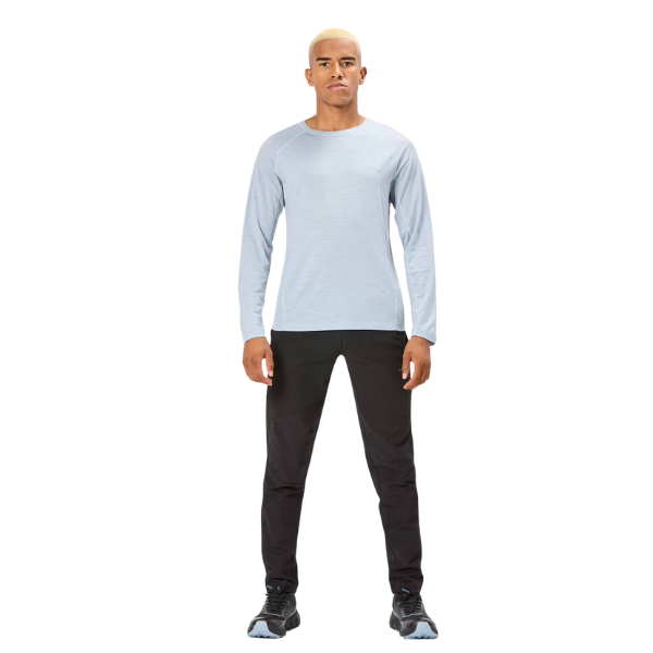 NNormal Mens Merino Long Sleeve T-shirt Blue  - Maglia Maniche Lunghe Trail Running