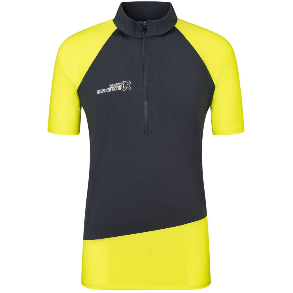 Rock Experience Merlin Half Zip Man T-Shirt Ebony - Maglia Uomo