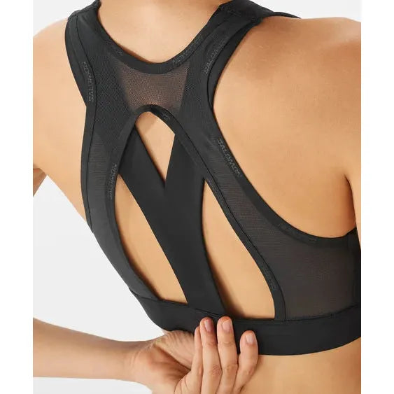 Salomon Cross Run Bra Deep Black W - Top Running Donna