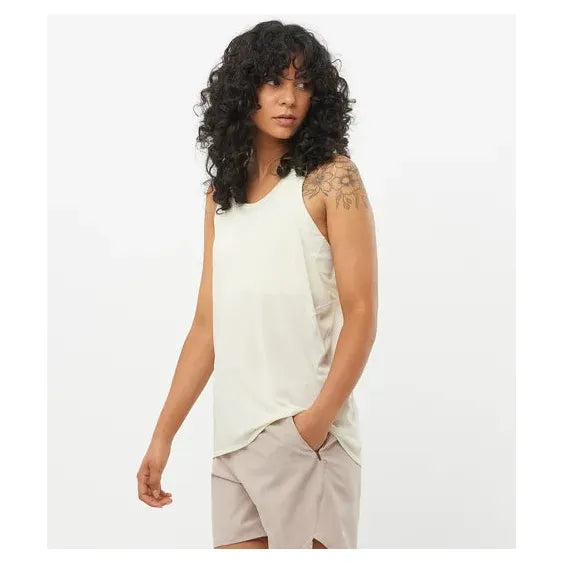 Salomon Shkout Air Tank W Icicle - Tank Donna Running
