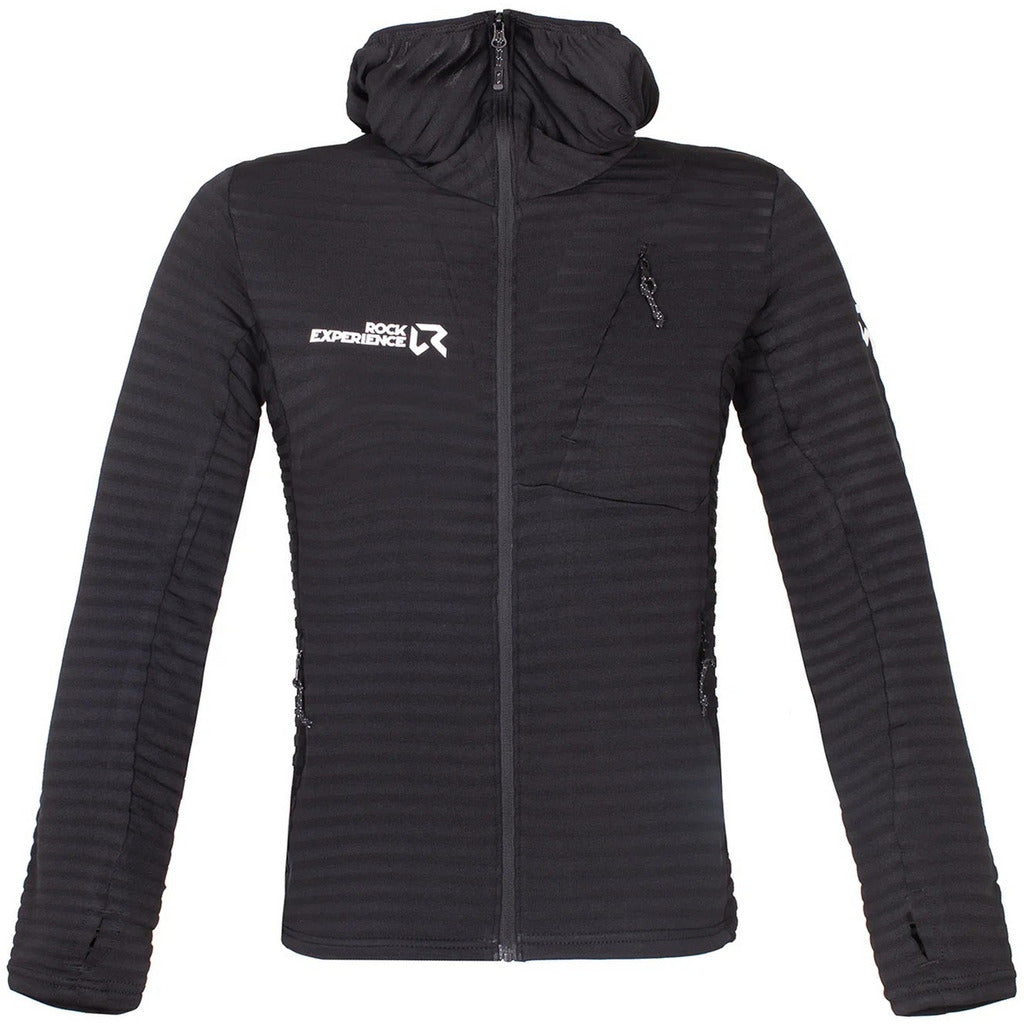 Rock Experience Notch Hoodie Woman Fleece Caviar - Felpa Donna Traspirante