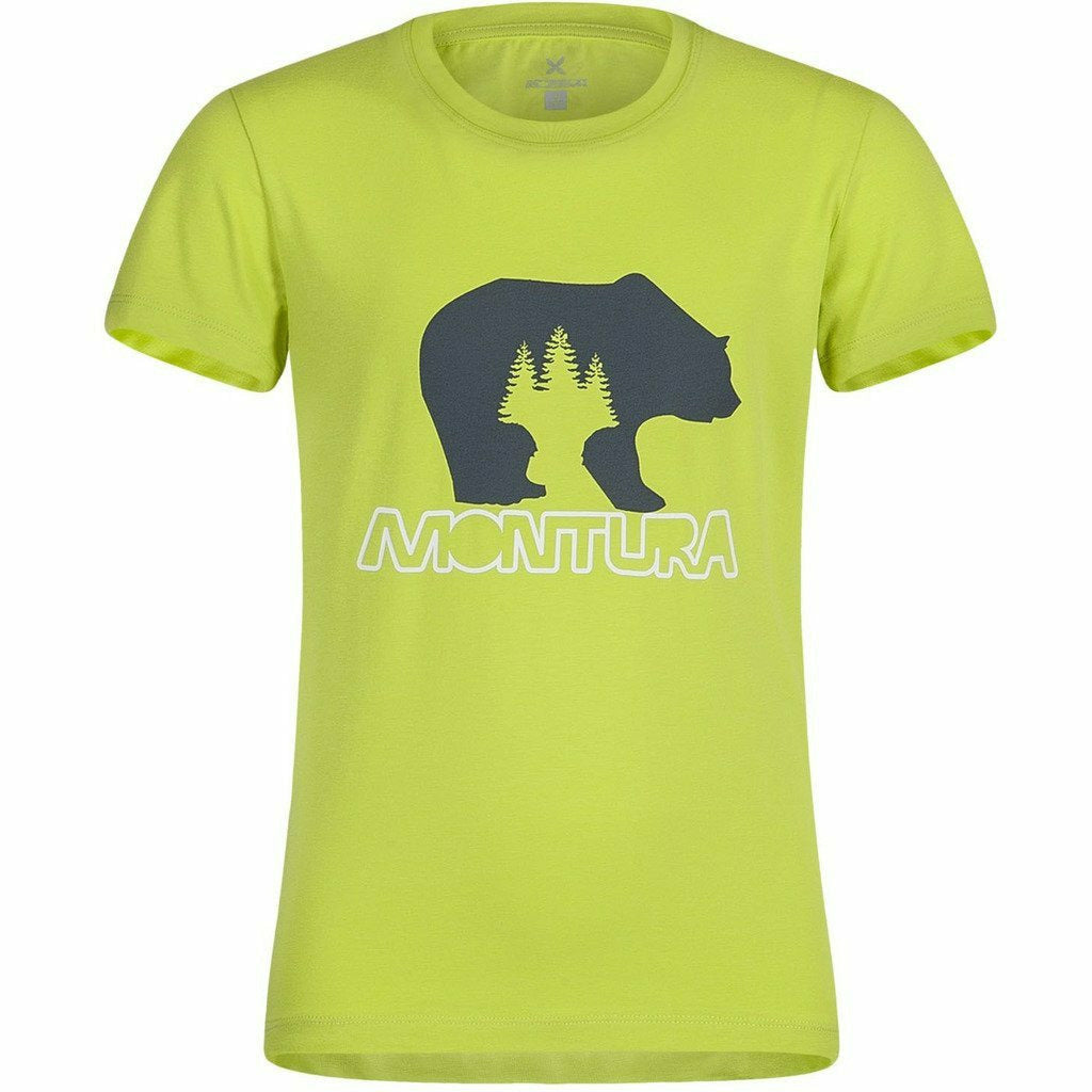 Montura Bear T-Shirt Kid Verde Lime - Maglietta Cotone Bambino - Mud and Snow