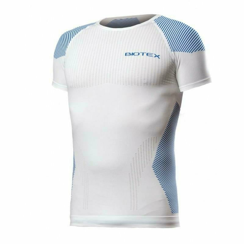 Biotex T-Shirt Light Touch Bianco / Royal Blue - Intimo Uomo Warm - Mud and Snow
