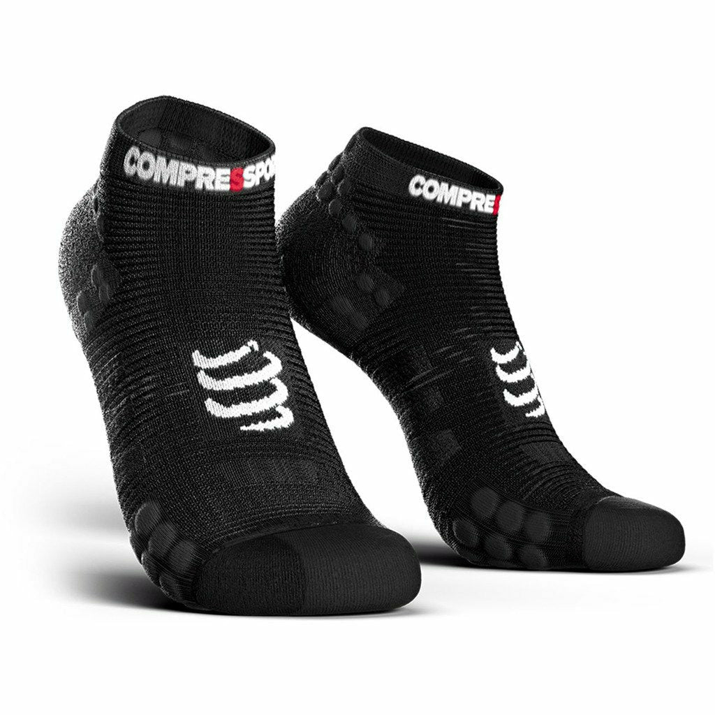 Compressport Pro Racing Socks V3 Run LOW Balck - Calza Running - Mud and Snow