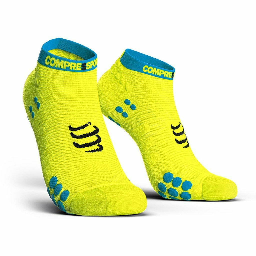 Compressport Pro Racing Socks V3 Run LOW Fluo Yellow - Calza Running - Mud and Snow
