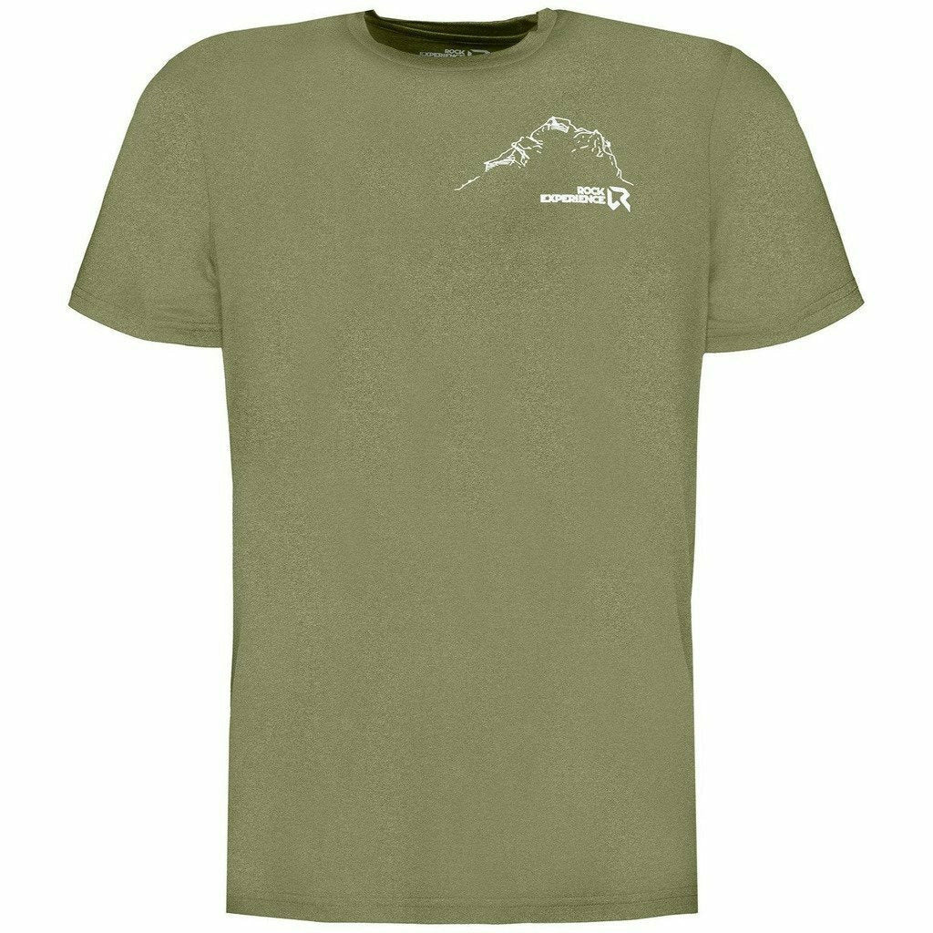 Rock Experience Chandler Man T-Shirt Olive Melange - Maglia Outdoor Uomo - Mud and Snow