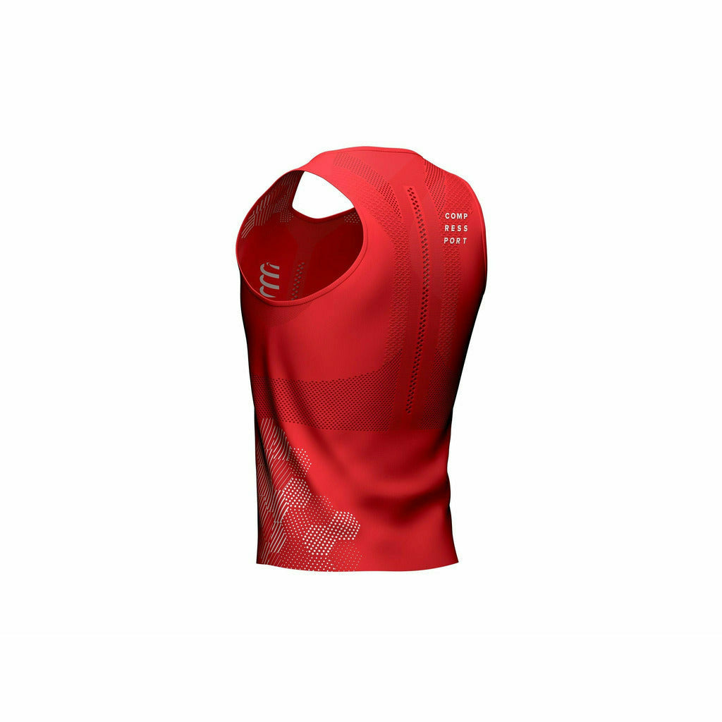 Compressport Pro Racing Singlet Red / White - Canotta Running - Mud and Snow
