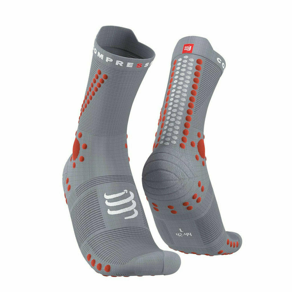 Compressport Pro Racing Socks V4 Trail Alloy / Orangeade - Calze Trail Running - Mud and Snow