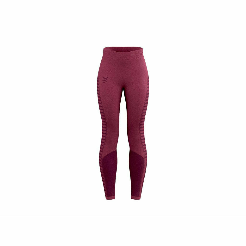 Compressport Winter Run Legging Amaranto - Pantaloni Running Donna - Mud and Snow