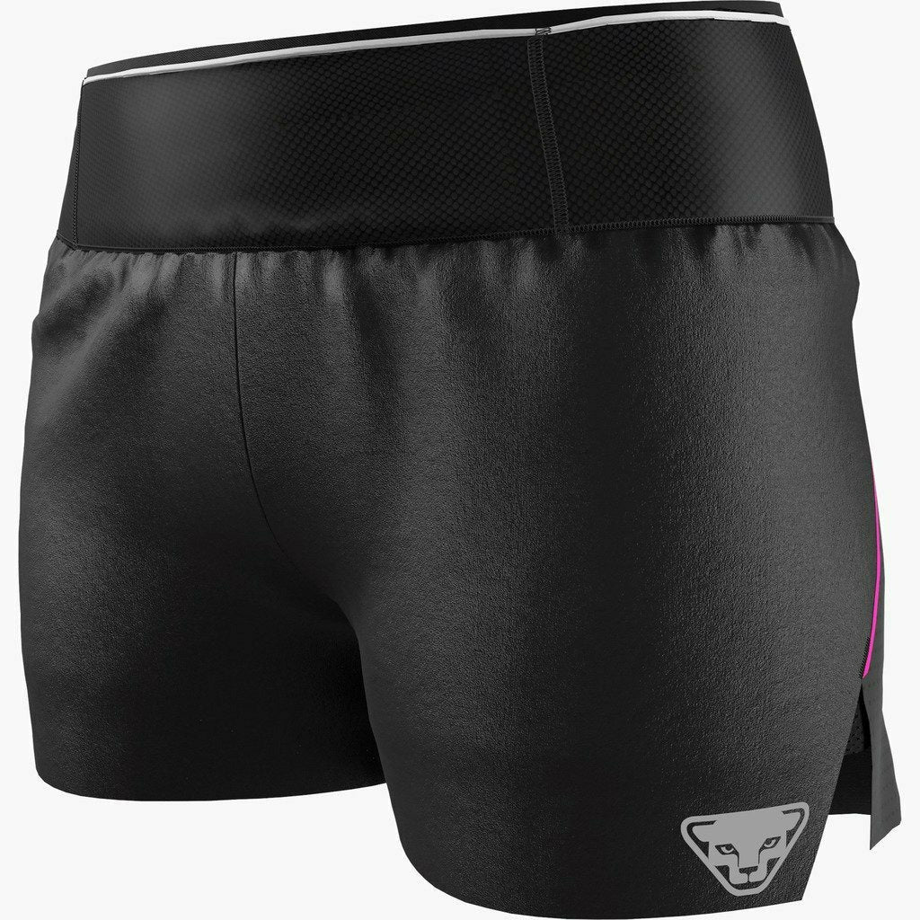 Dynafit DNA W 2/1 Split Short Black/ Fluo Pink - Pantaloni Trail Running Donna - Mud and Snow