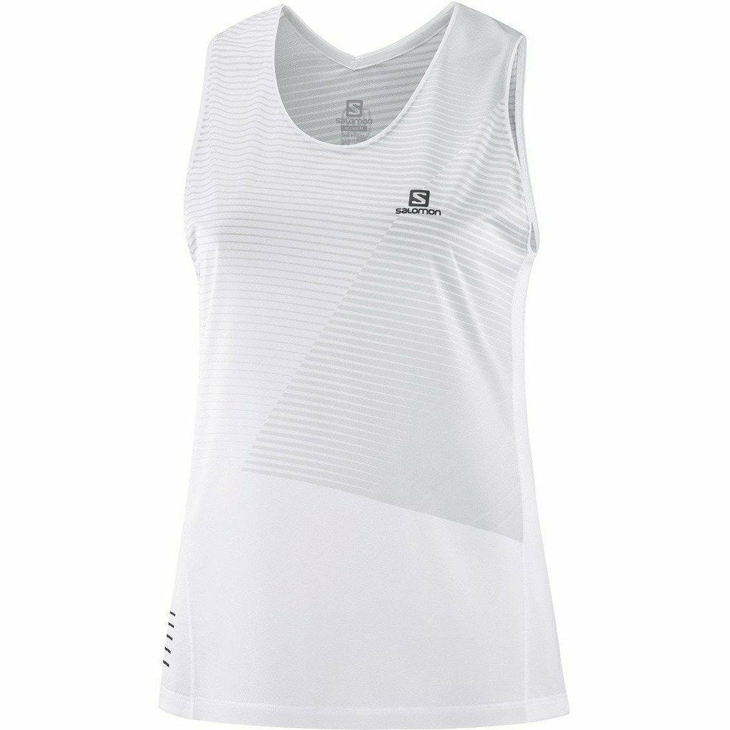 Salomon Sense Tank White - Canotta Running Donna - Mud and Snow