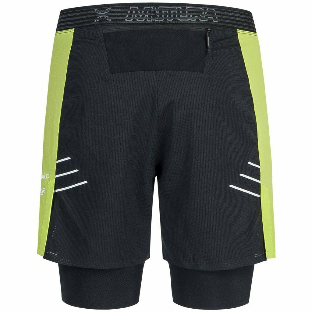 Montura Run K Bermuda Nero / Verde Lime - Short Running Uomo - Mud and Snow