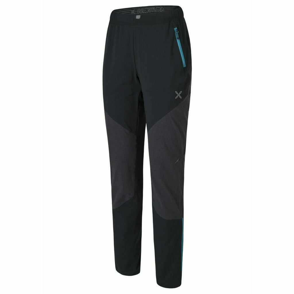 Montura Vertigo Tekno Pants Nero / Blu Ottanio - Pantaloni Outdoor Donna - Mud and Snow