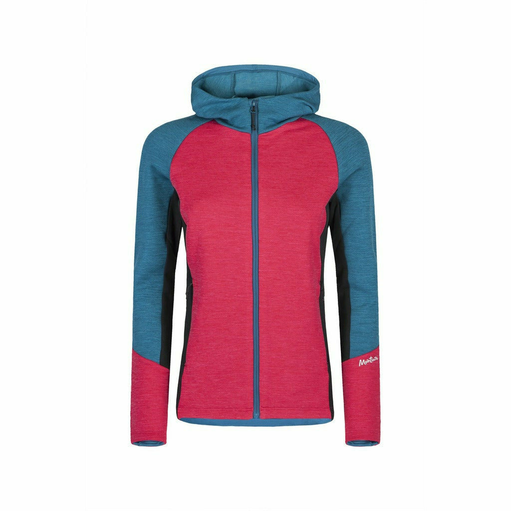 Montura Wool Mix Maglia Woman Rosa Sugar / Blu - Maglia con Cappuccio - Mud and Snow