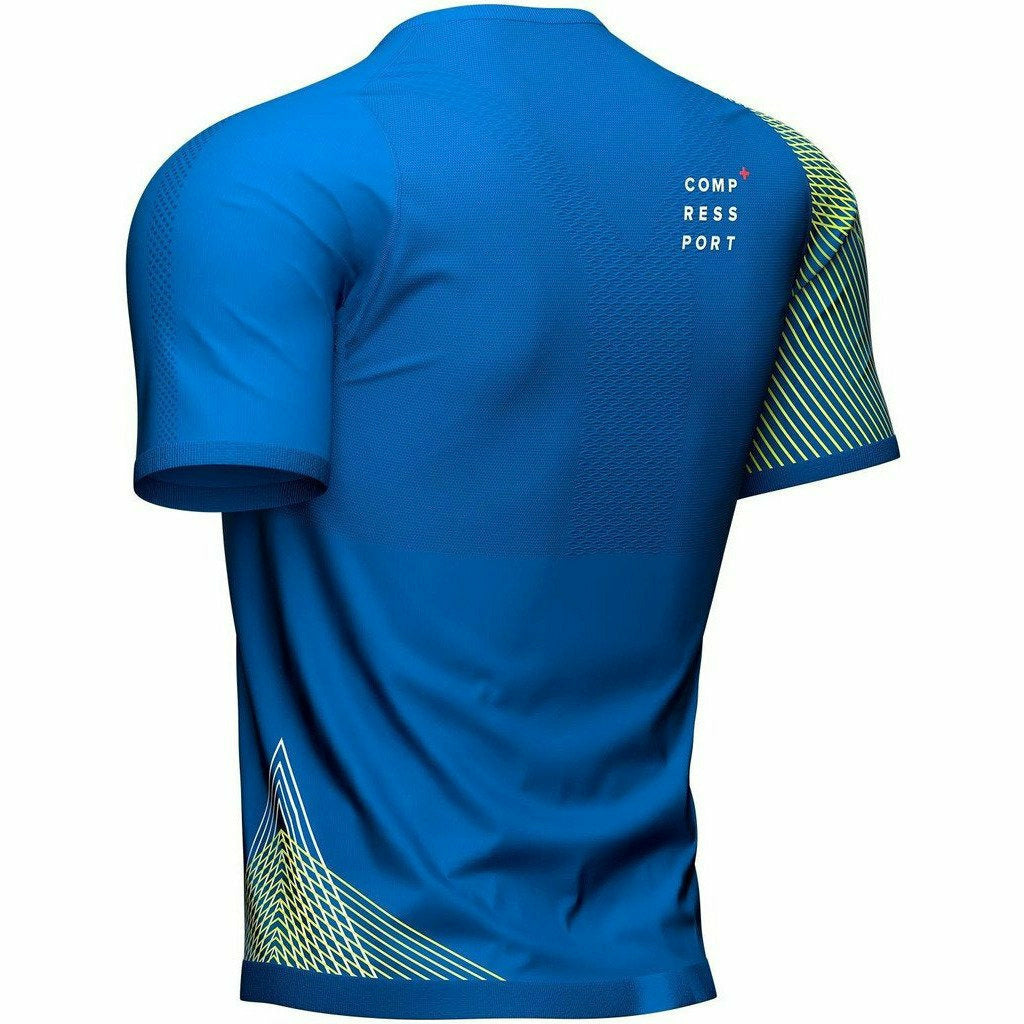 Compressport Performance SS TShirt Blue Lolite - Maglia Running Uomo - Mud and Snow