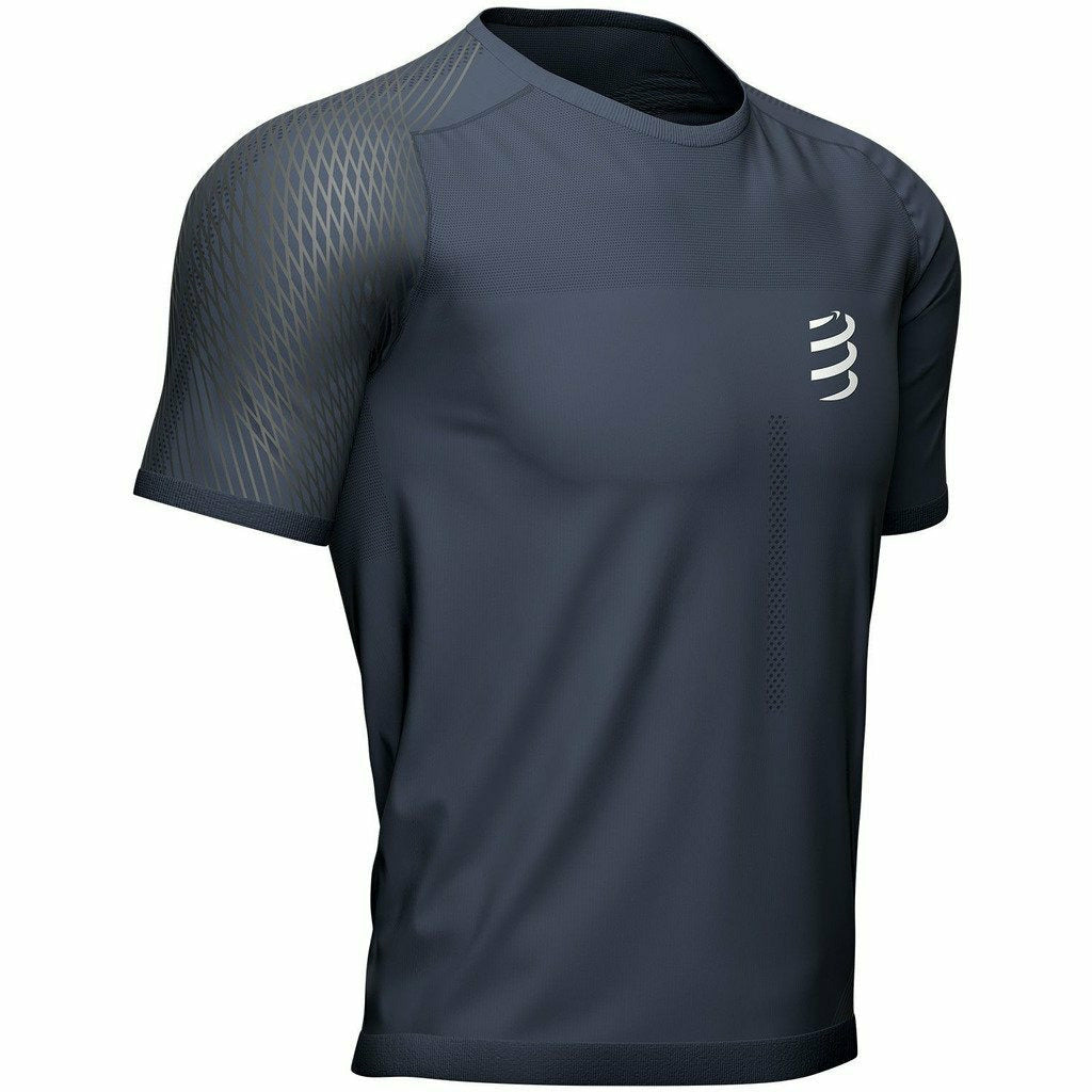 Compressport Performance SS T-Shirt Grey - Maglia Running Uomo - Mud and Snow