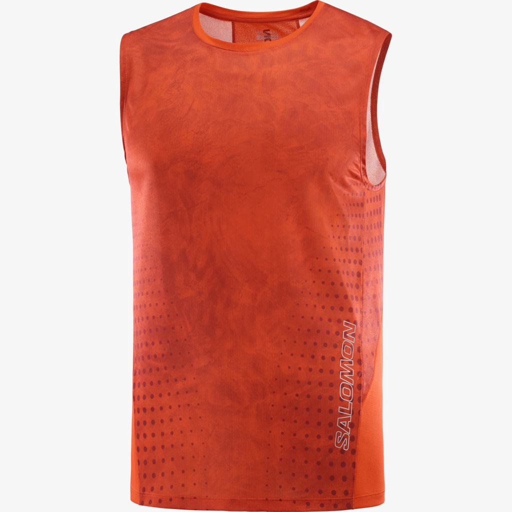 Salomon Sense Aero Trail Tank Fiery Red - Canotta Running Uomo
