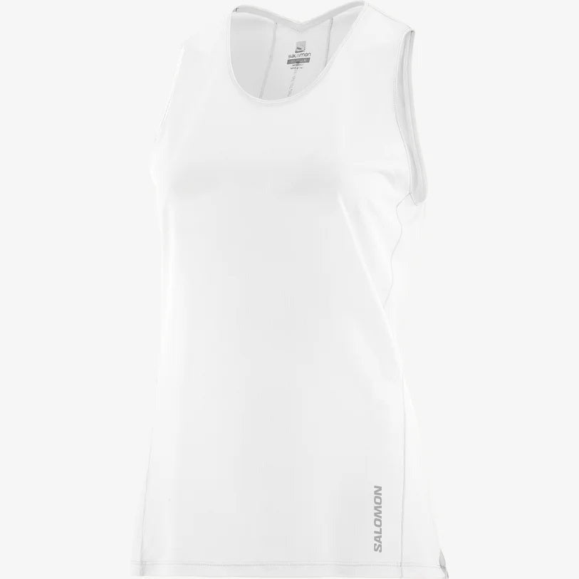 Salomon Sense Aero Tank White - Canotta Running Donna