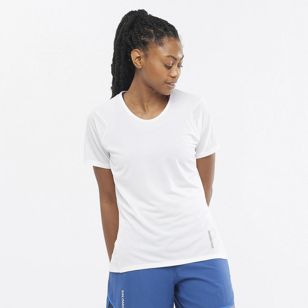 Salomon Sense Aero Tee White - Maglia Running Donna