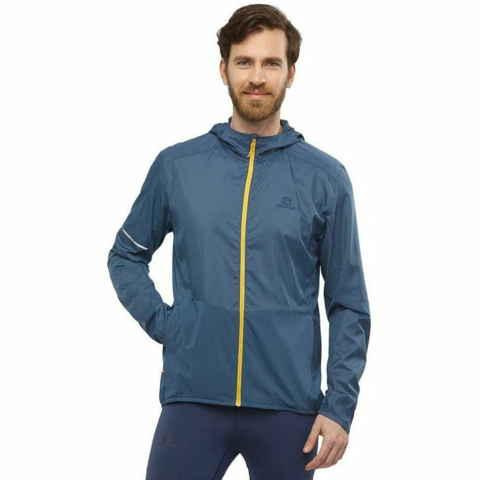 Salomon Agile FZ Hoodie Dark Denim - Giacca Uomo Running - Mud and Snow